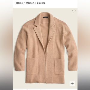 J. Crew Sophie Open Front Sweater Blazer
